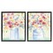 Stupell Industries Soft Speckled Flower Vases 2pc Floater Framed Canvas Wall Art Set Design by June Erica Vess